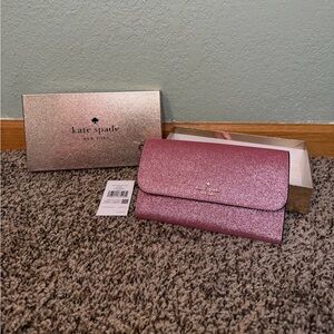 kate spade ♠️ - Medium Glitter Flap Phone Wristlet
